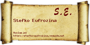Stefko Eufrozina névjegykártya